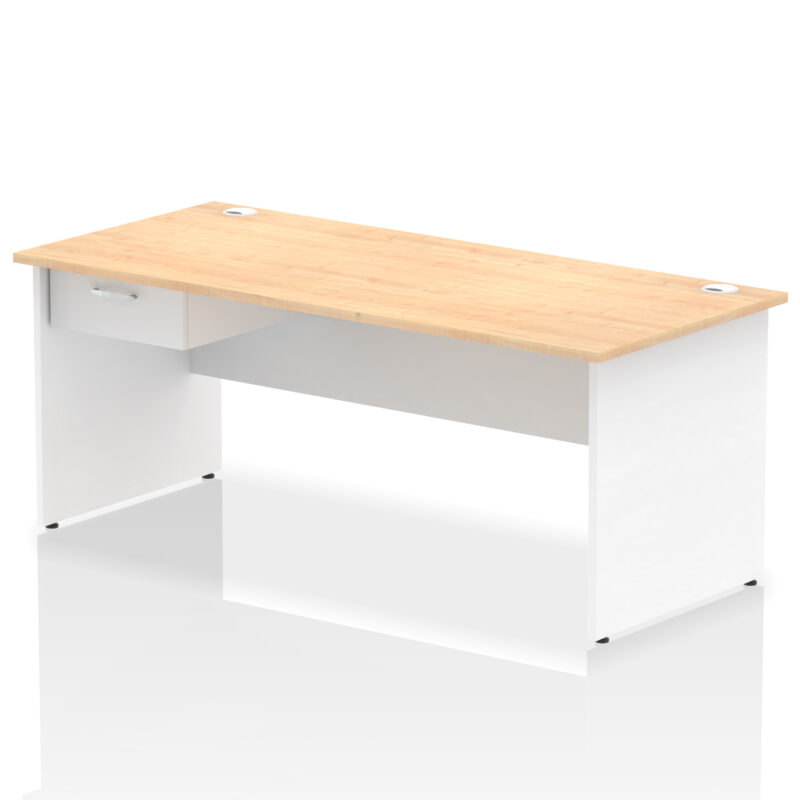 Surge Panel End Straight Desk Frame With Single One Drawer Fixed Pedestal - Image 50