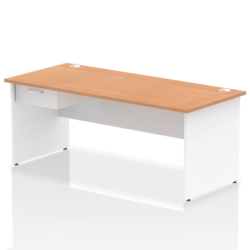 Surge Panel End Straight Desk Frame With Single One Drawer Fixed Pedestal - Image 51