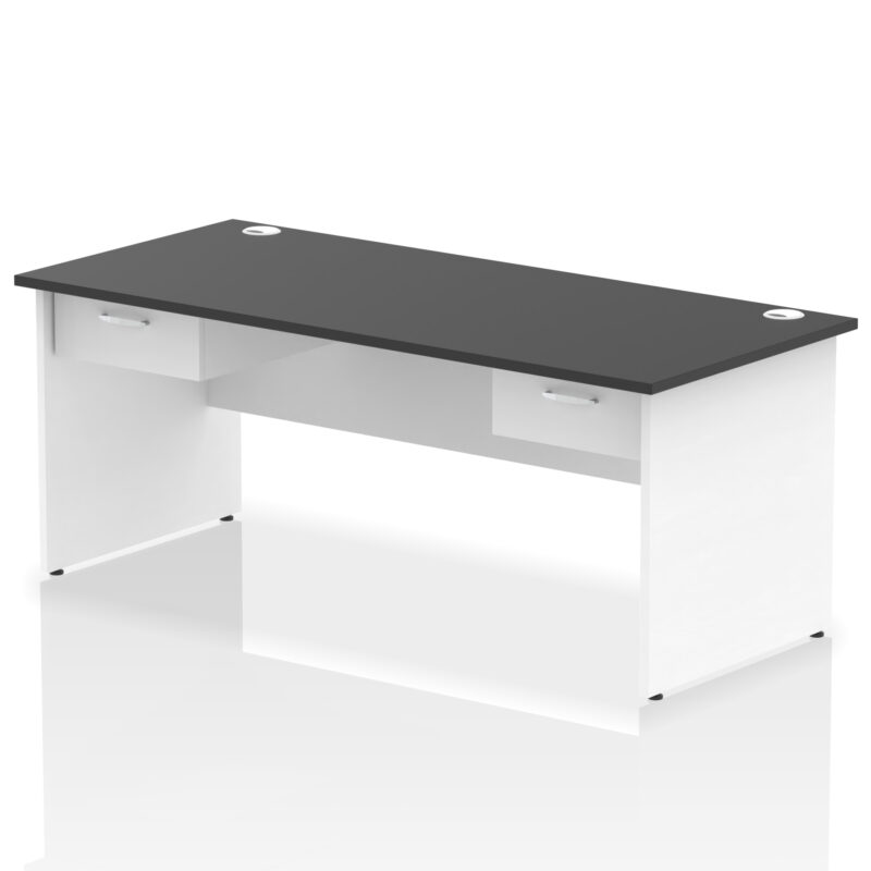 Surge Panel End Straight Desk Frame With Two One Drawer Fixed Pedestals - Image 22