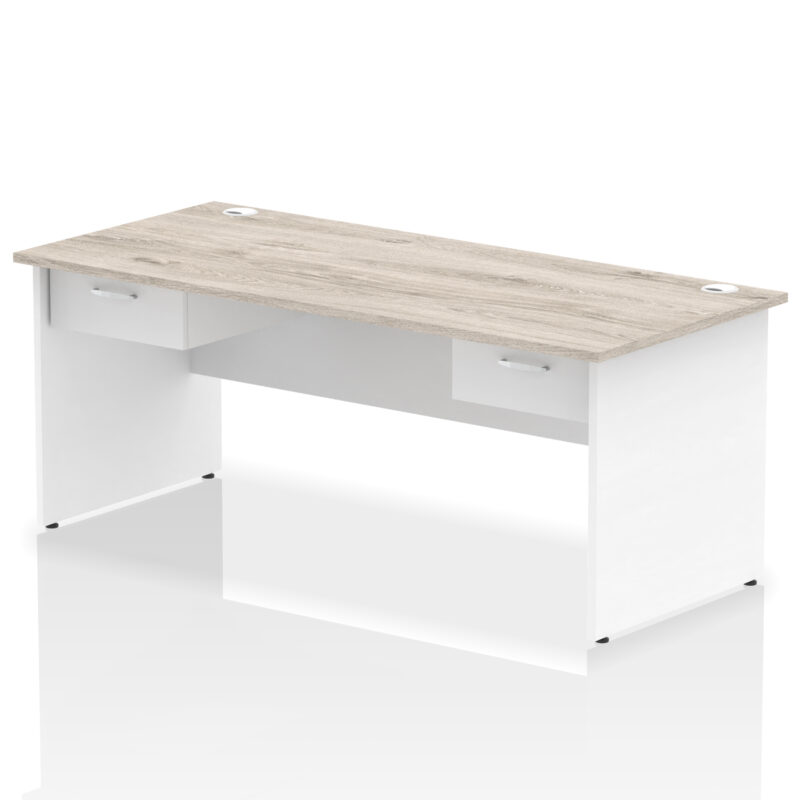 Surge Panel End Straight Desk Frame With Two One Drawer Fixed Pedestals - Image 23