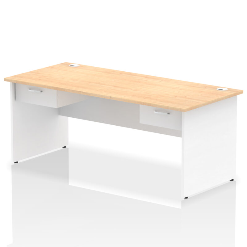 Surge Panel End Straight Desk Frame With Two One Drawer Fixed Pedestals - Image 24