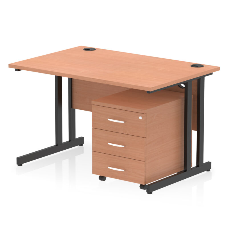 Surge 1200mm Cantilever Straight Desk With Mobile Pedestal - Image 32