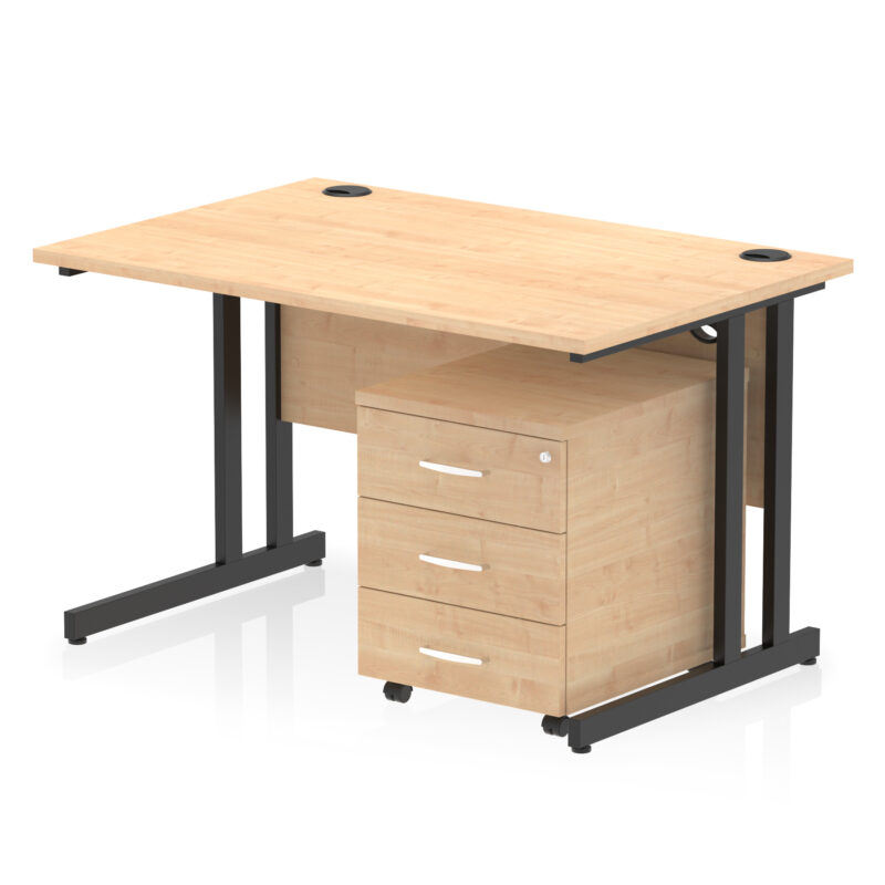 Surge 1200mm Cantilever Straight Desk With Mobile Pedestal - Image 35