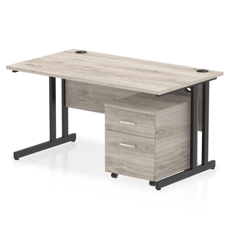 Surge 1400mm Cantilever Straight Desk With Mobile Pedestal - Image 27