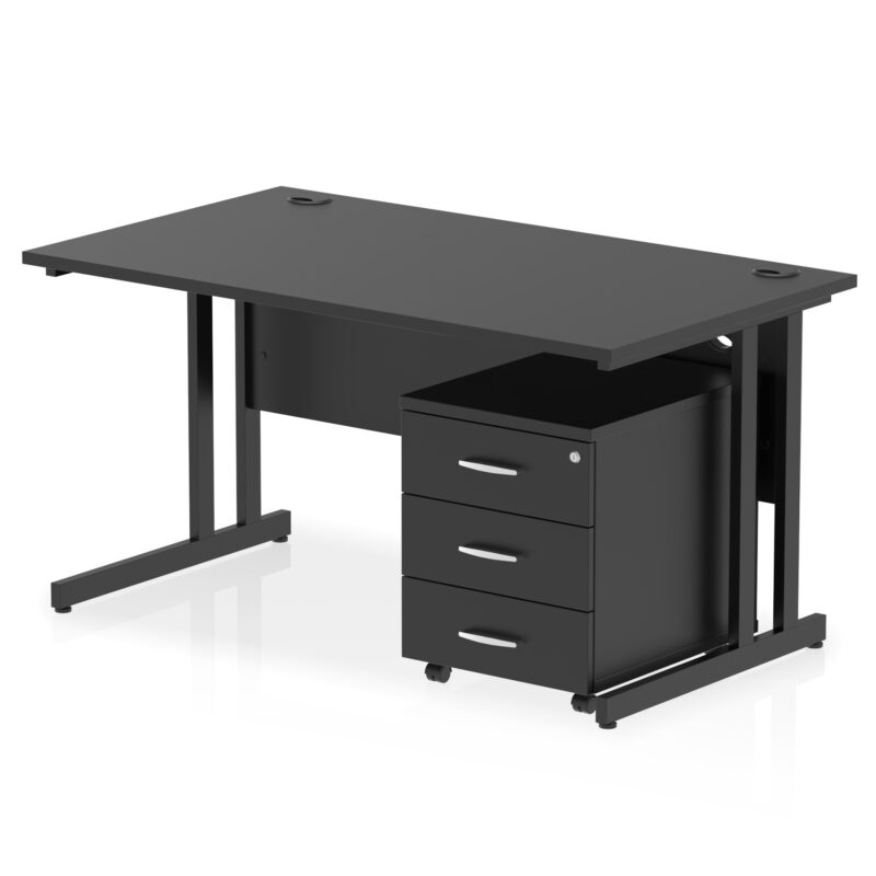 Surge 1400mm Cantilever Straight Desk With Mobile Pedestal - Image 33