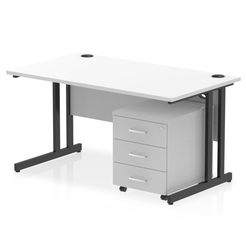 Surge 1400mm Cantilever Straight Desk With Mobile Pedestal - Image 37