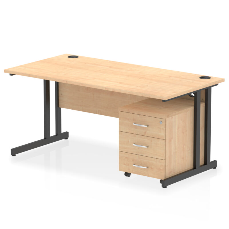 Surge 1600mm Cantilever Straight Desk With Mobile Pedestal - Image 35