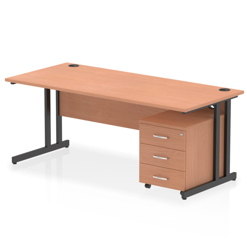 Surge 1800mm Cantilever Straight Desk With Mobile Pedestal - Image 32