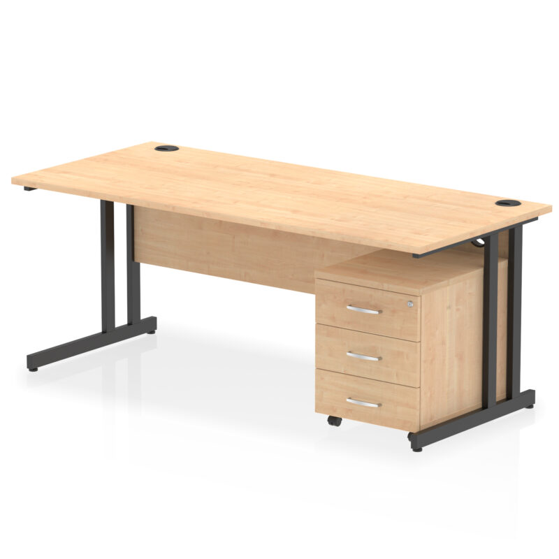 Surge 1800mm Cantilever Straight Desk With Mobile Pedestal - Image 35