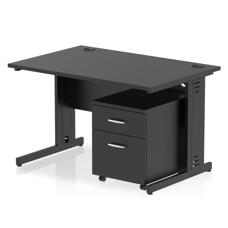 Surge 1200mm Cable Managed Straight Desk With Mobile Pedestal - Image 26