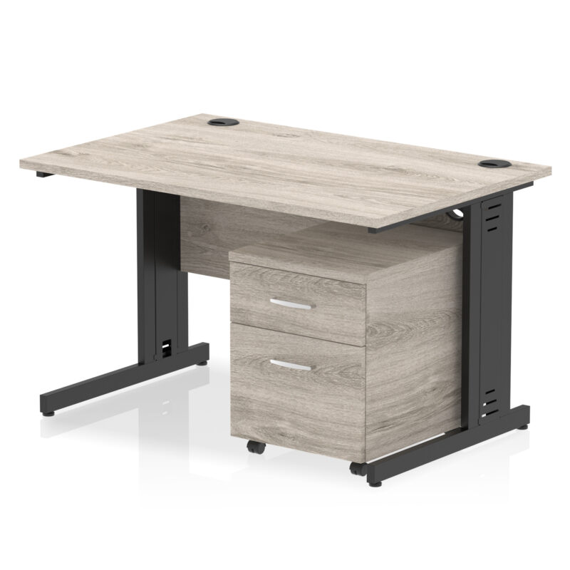 Surge 1200mm Cable Managed Straight Desk With Mobile Pedestal - Image 27