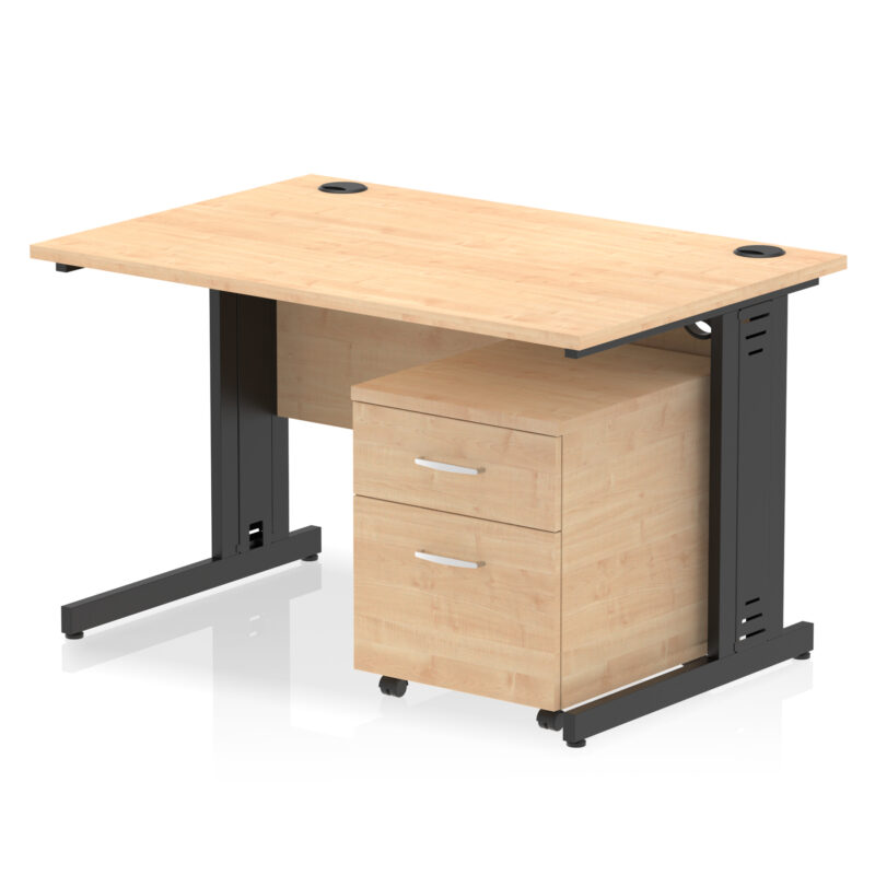 Surge 1200mm Cable Managed Straight Desk With Mobile Pedestal - Image 28