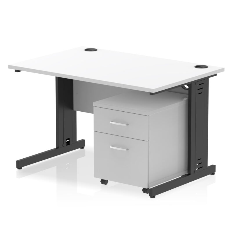 Surge 1200mm Cable Managed Straight Desk With Mobile Pedestal - Image 30