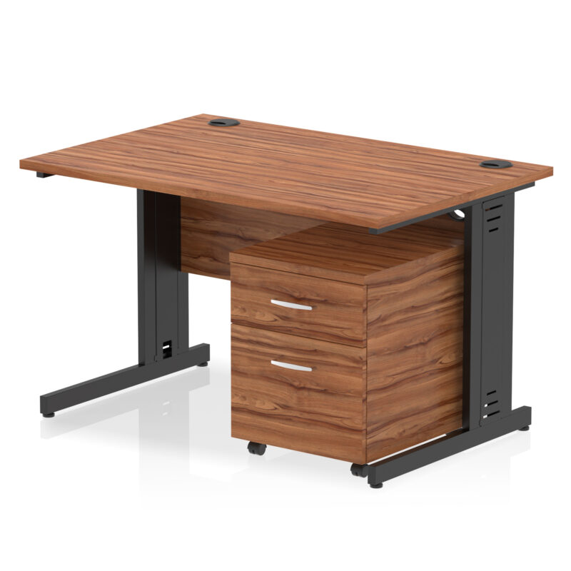 Surge 1200mm Cable Managed Straight Desk With Mobile Pedestal - Image 31
