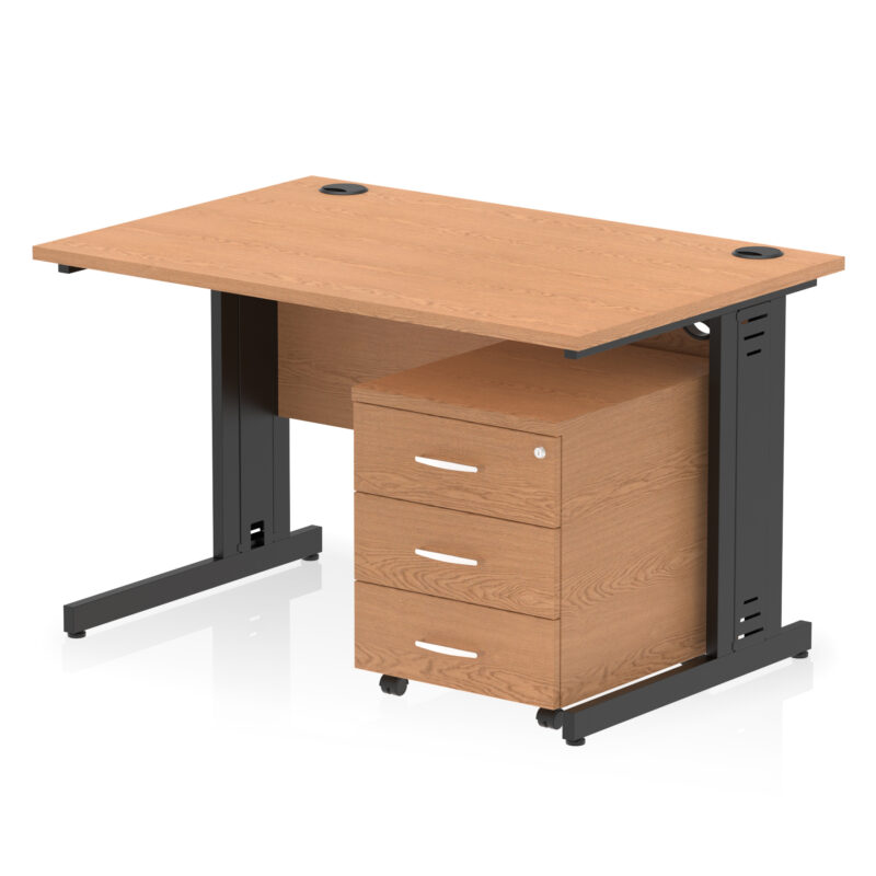 Surge 1200mm Cable Managed Straight Desk With Mobile Pedestal - Image 36
