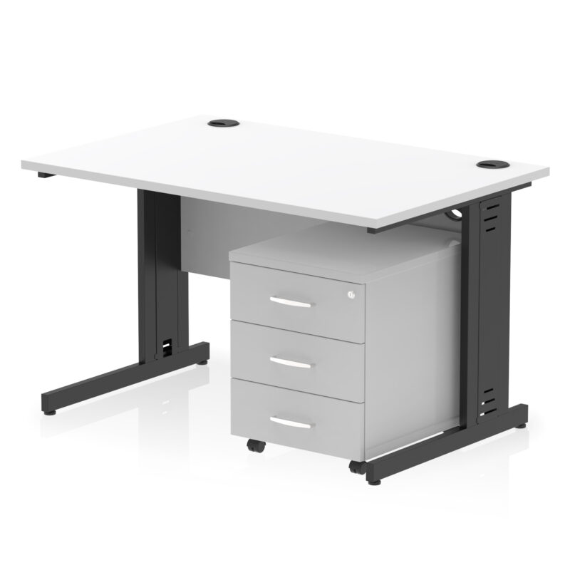 Surge 1200mm Cable Managed Straight Desk With Mobile Pedestal - Image 37