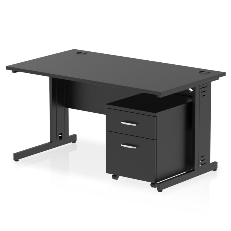 Surge 1400mm Cable Managed Straight Desk With Mobile Pedestal - Image 26