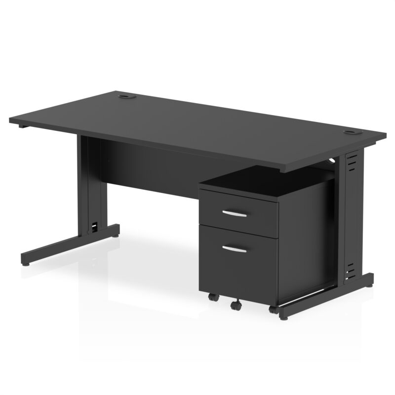 Surge 1600mm Cable Managed Straight Desk With Mobile Pedestal - Image 26