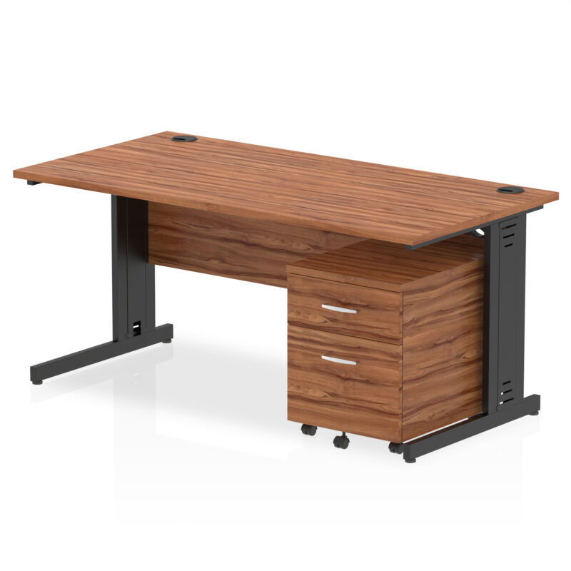 Surge 1600mm Cable Managed Straight Desk With Mobile Pedestal - Image 31