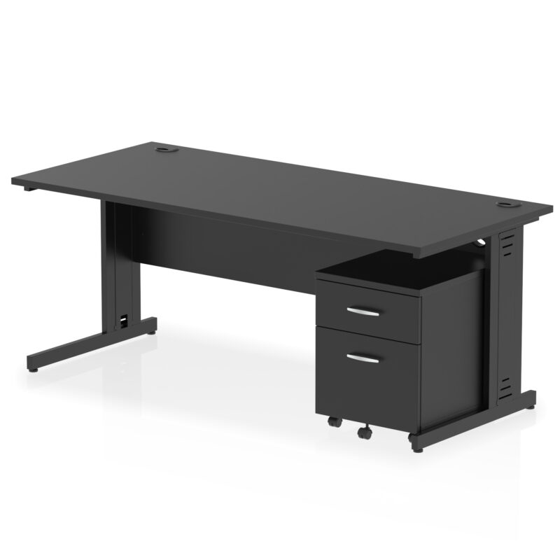 Surge 1800mm Cable Managed Straight Desk With Mobile Pedestal - Image 26