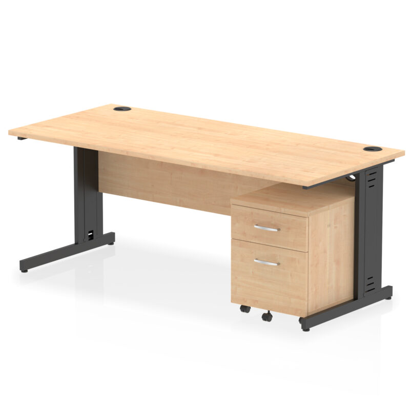 Surge 1800mm Cable Managed Straight Desk With Mobile Pedestal - Image 28