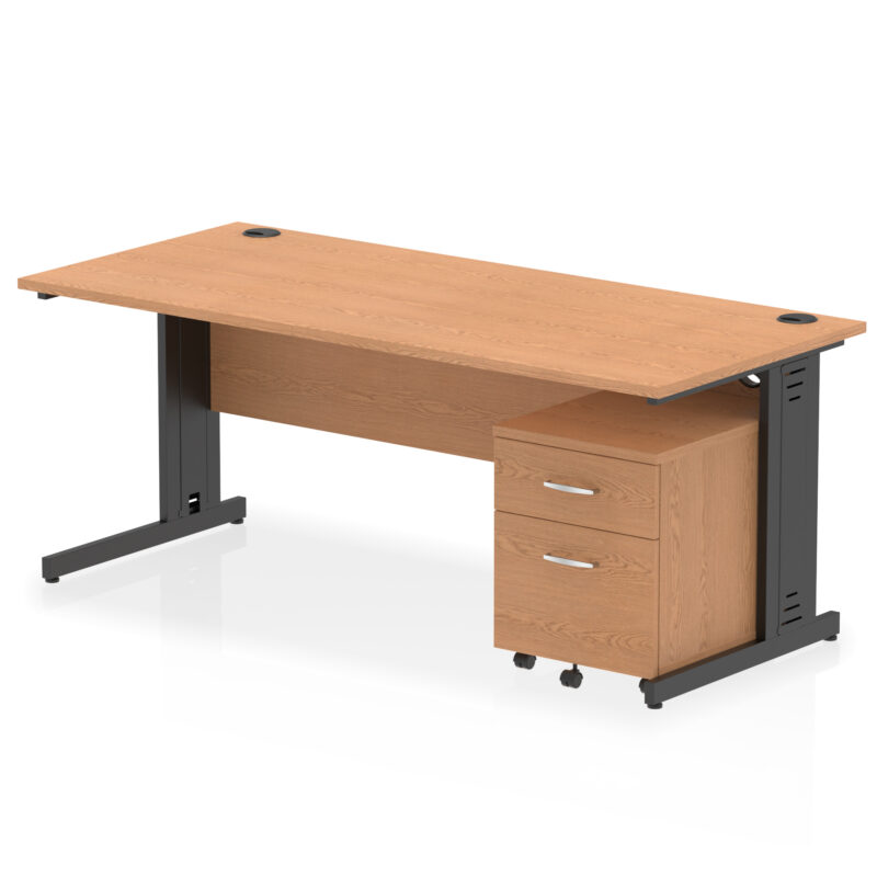 Surge 1800mm Cable Managed Straight Desk With Mobile Pedestal - Image 29