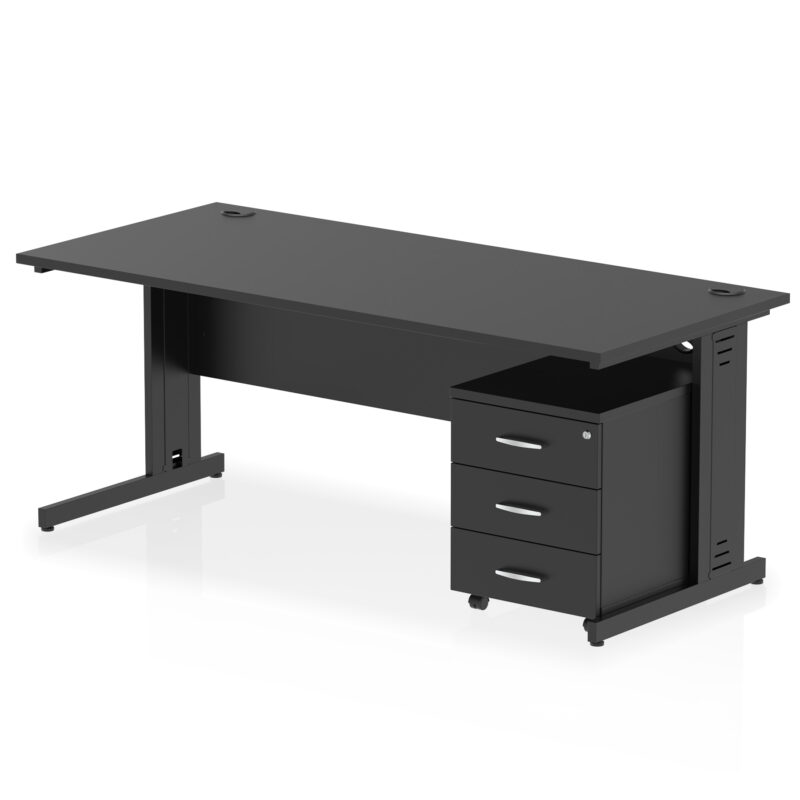 Surge 1800mm Cable Managed Straight Desk With Mobile Pedestal - Image 33