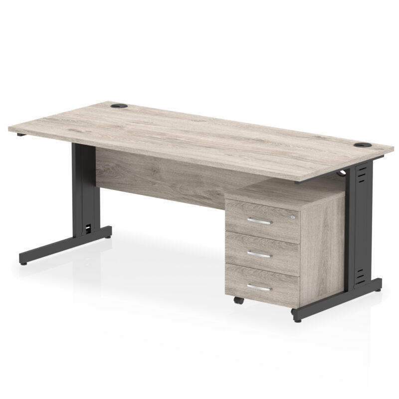 Surge 1800mm Cable Managed Straight Desk With Mobile Pedestal - Image 34