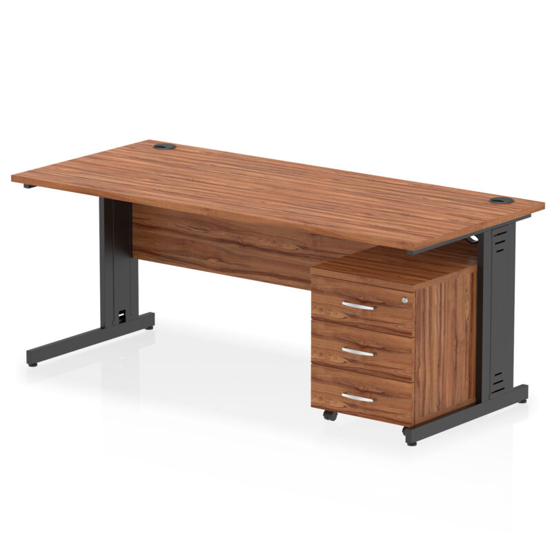 Surge 1800mm Cable Managed Straight Desk With Mobile Pedestal - Image 38