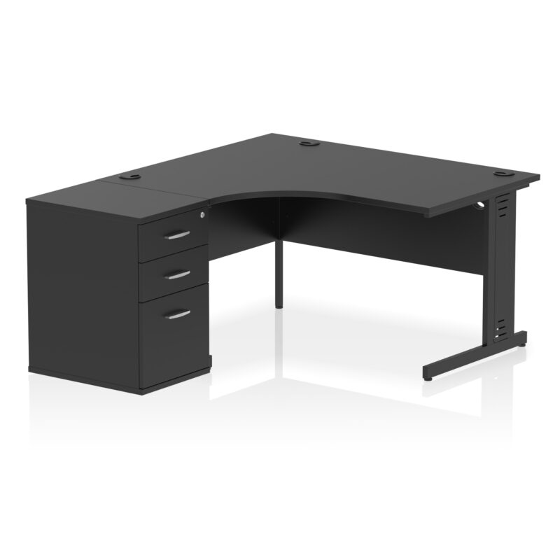 Surge 1400mm Cable Managed Left Crescent Desk Workstation - Image 37