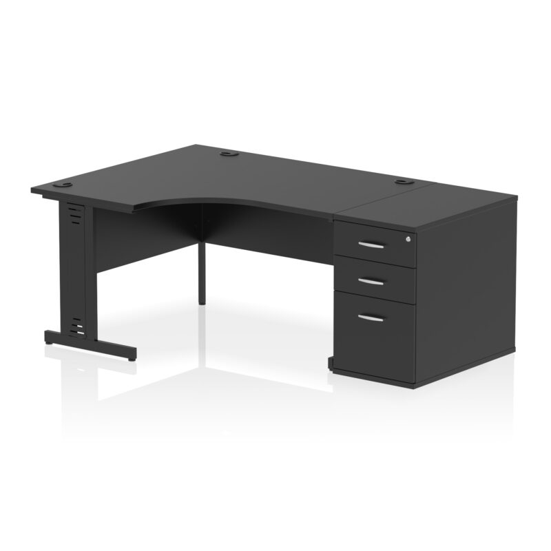 Surge 1400mm Cable Managed Left Crescent Desk Workstation - Image 38