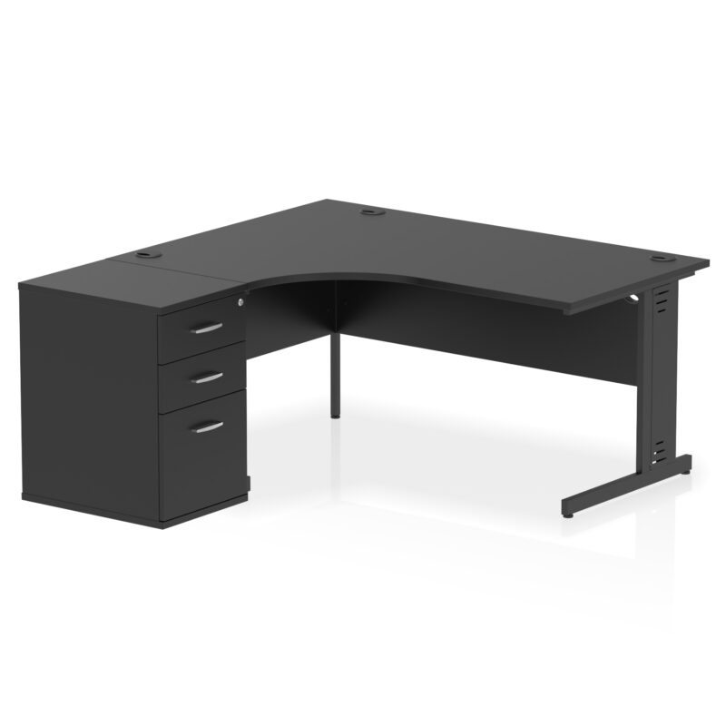 Surge 1600mm Cable Managed Left Crescent Desk Workstation - Image 37