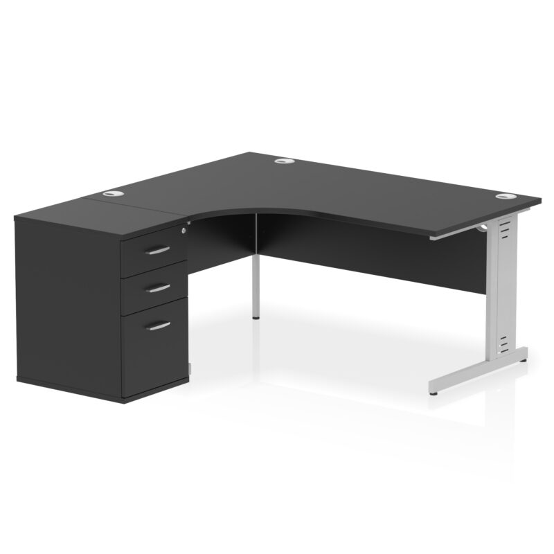 Surge 1600mm Cable Managed Left Crescent Desk Workstation - Image 38