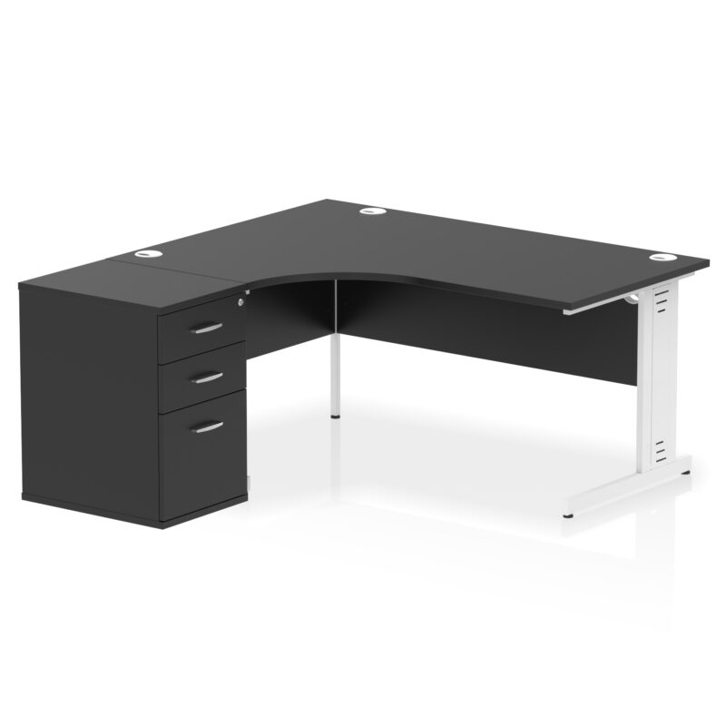 Surge 1600mm Cable Managed Left Crescent Desk Workstation - Image 39