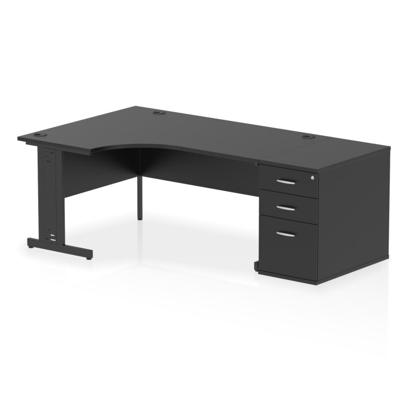 Surge 1600mm Cable Managed Left Crescent Desk Workstation - Image 40