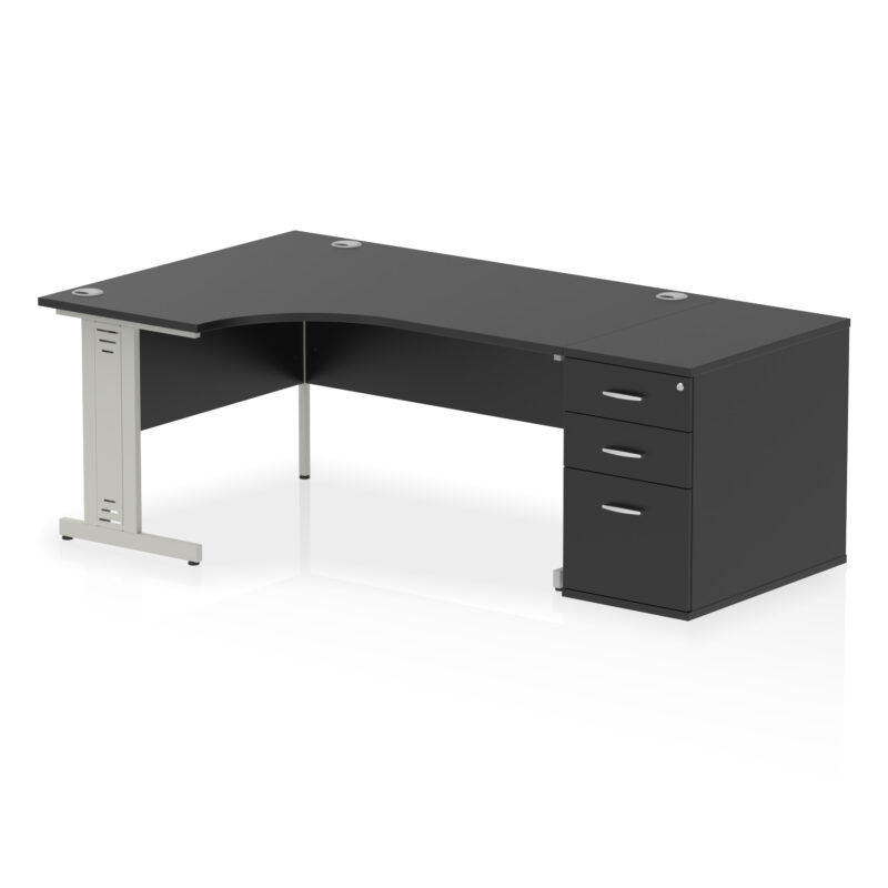 Surge 1600mm Cable Managed Left Crescent Desk Workstation - Image 41