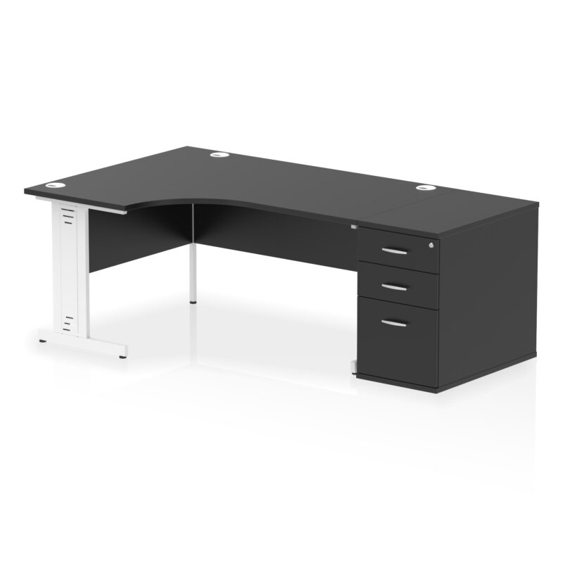 Surge 1600mm Cable Managed Left Crescent Desk Workstation - Image 42