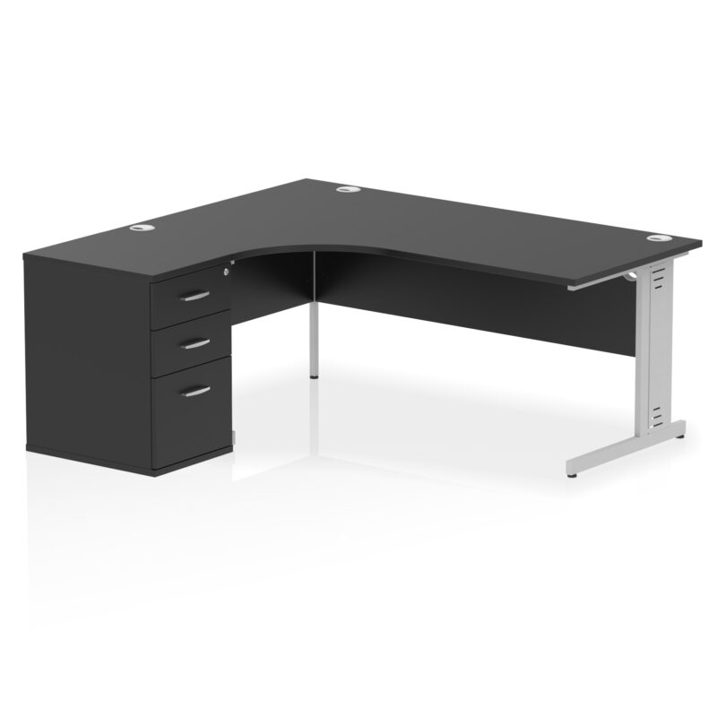 Surge 1800mm Cable Managed Left Crescent Desk Workstation - Image 38