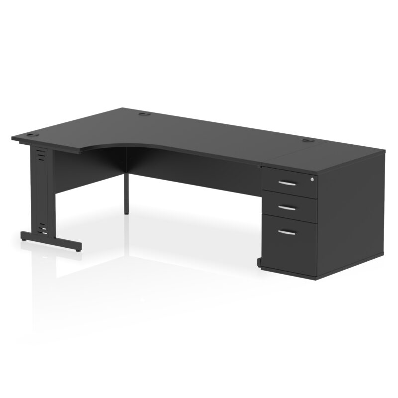 Surge 1800mm Cable Managed Left Crescent Desk Workstation - Image 40