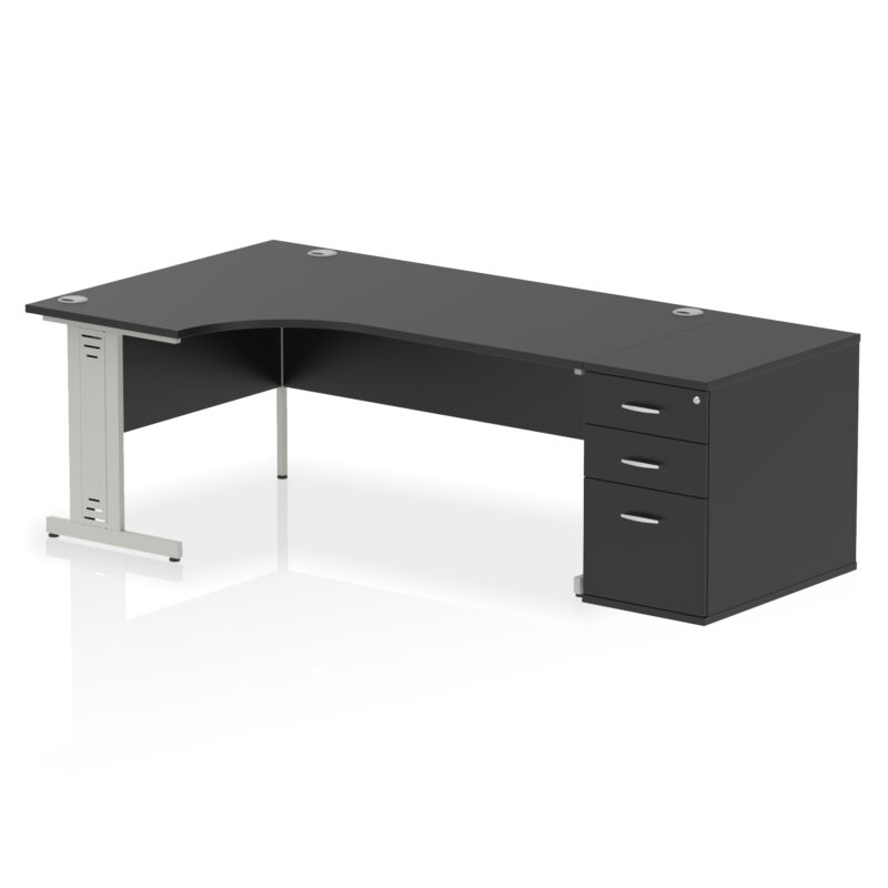 Surge 1800mm Cable Managed Left Crescent Desk Workstation - Image 41