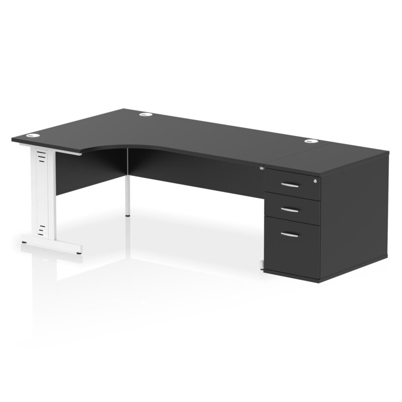Surge 1800mm Cable Managed Left Crescent Desk Workstation - Image 42