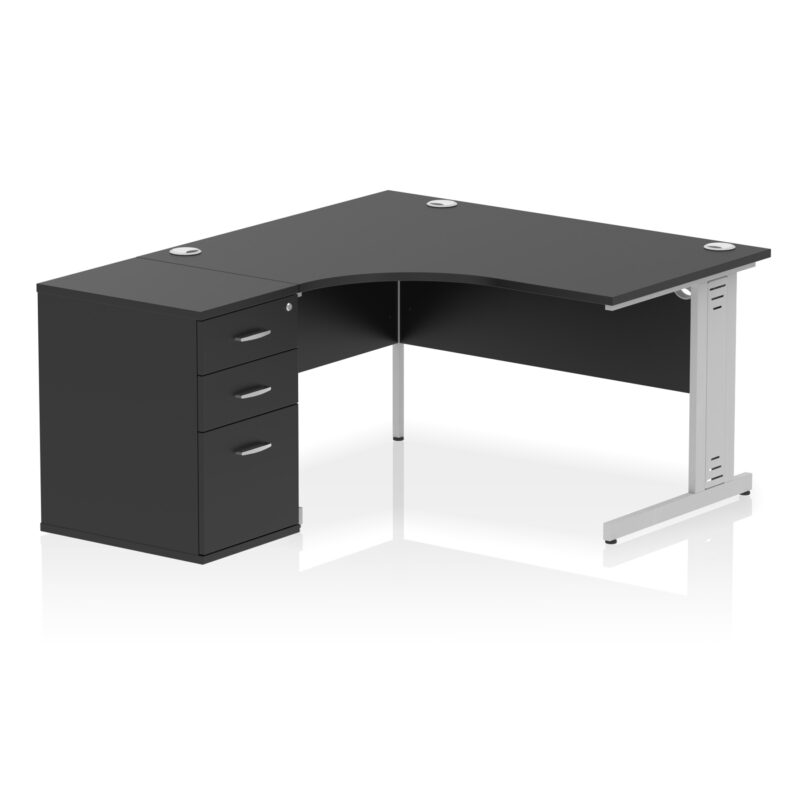 Surge 1400mm Cable Managed Left Crescent Desk Workstation - Image 39