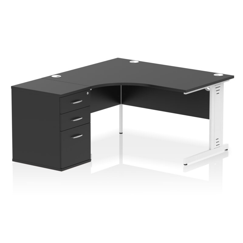 Surge 1400mm Cable Managed Left Crescent Desk Workstation - Image 40