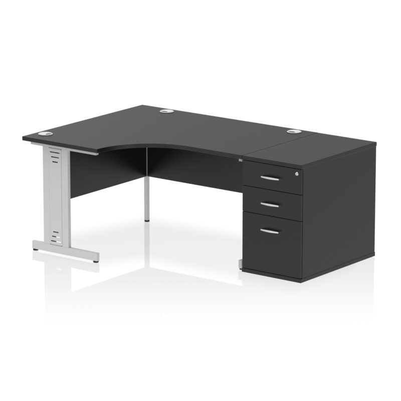 Surge 1400mm Cable Managed Left Crescent Desk Workstation - Image 41