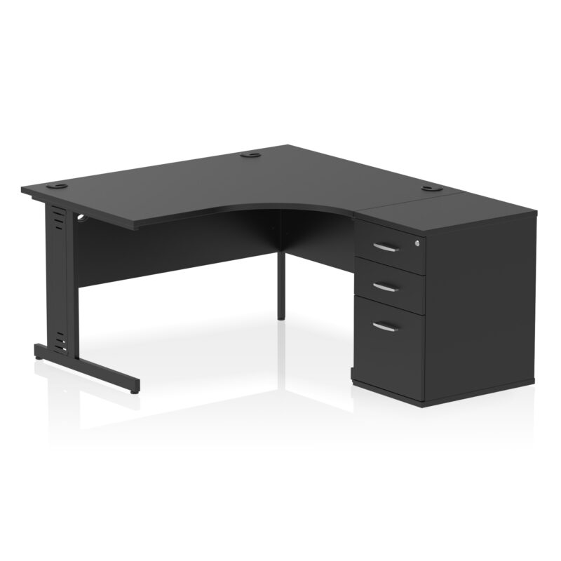 Surge 1400mm Cable Managed Right Crescent Desk Workstation - Image 37
