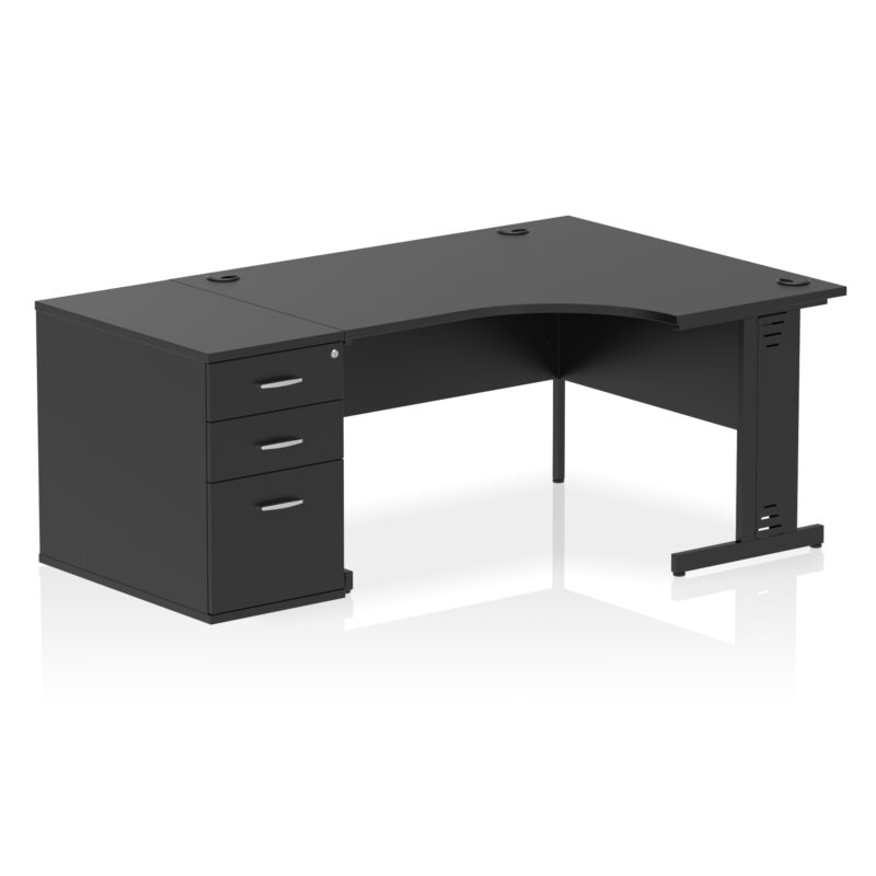 Surge 1400mm Cable Managed Right Crescent Desk Workstation - Image 38