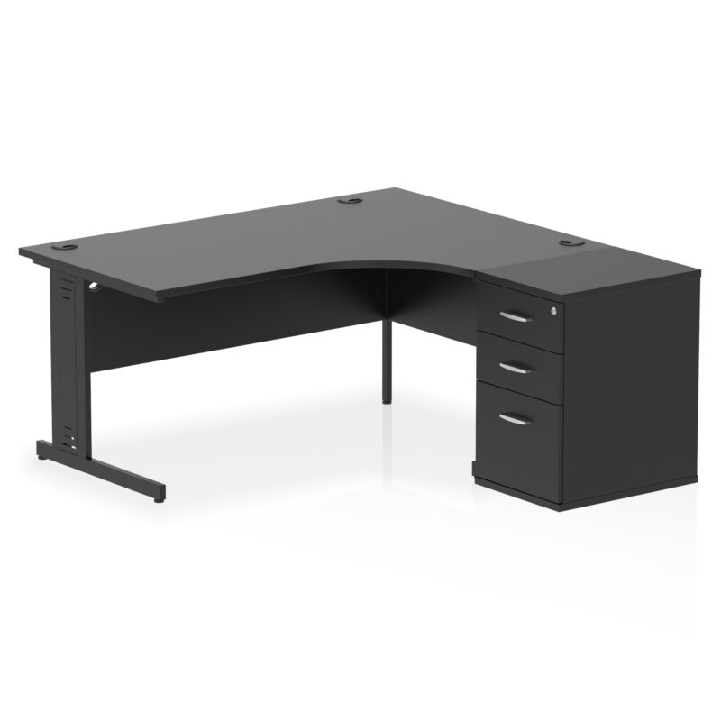 Surge 1600mm Cable Managed Right Crescent Desk Workstation - Image 37