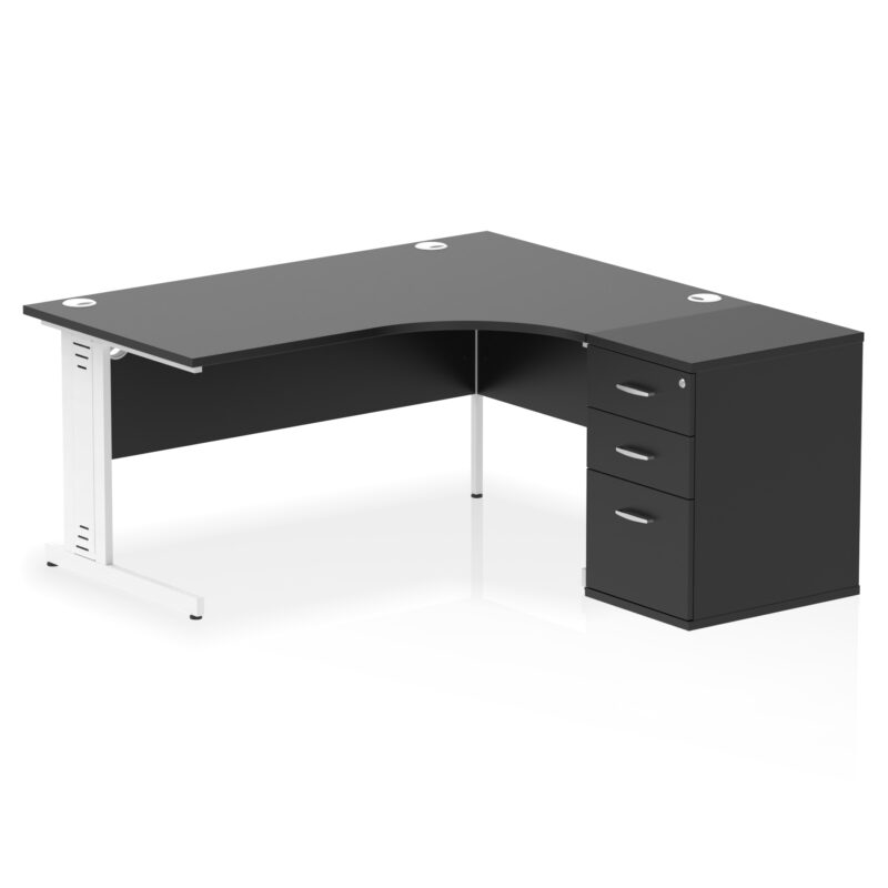 Surge 1600mm Cable Managed Right Crescent Desk Workstation - Image 39