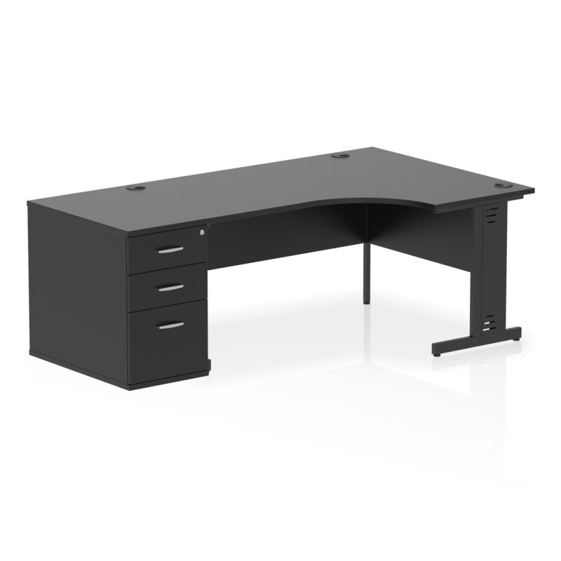 Surge 1600mm Cable Managed Right Crescent Desk Workstation - Image 40
