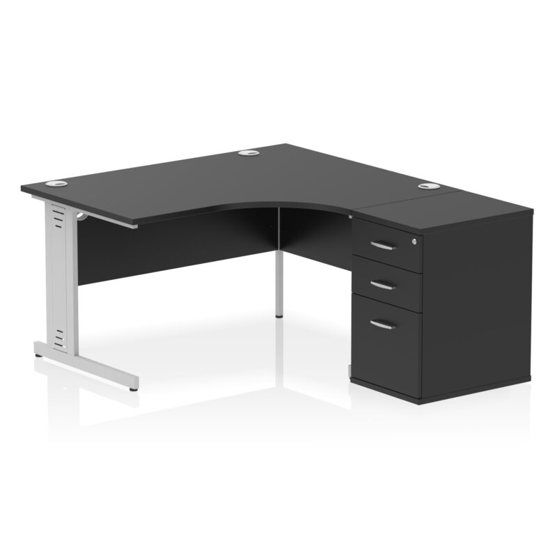 Surge 1400mm Cable Managed Right Crescent Desk Workstation - Image 39